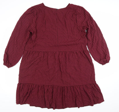 Friends Like These Women’s Red Check Long Sleeve A-Line Dress UK 18