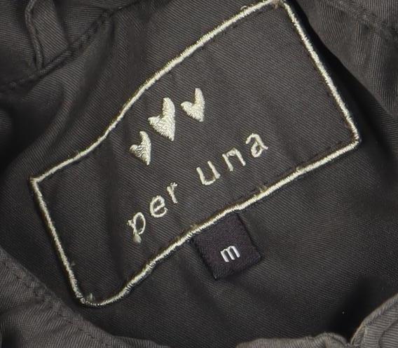 Per Una Womens Brown Fur Trim Hooded Parka Coat Size M