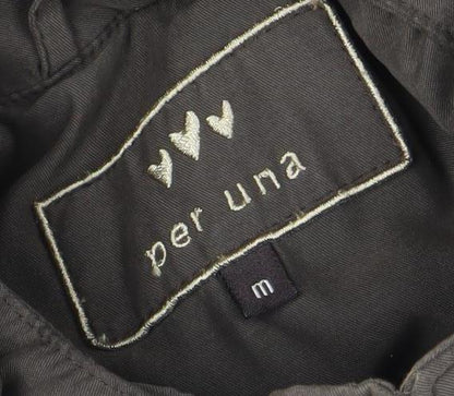 Per Una Womens Brown Fur Trim Hooded Parka Coat Size M