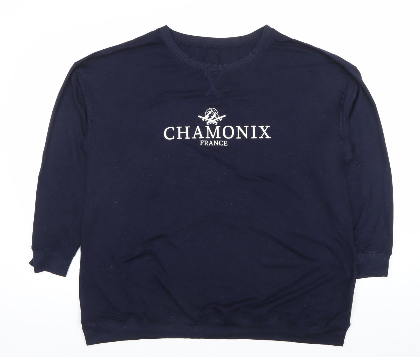 Dunnes Stores Womens Navy Chamonix France Pullover Sweatshirt Large