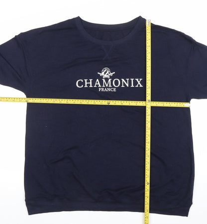 Dunnes Stores Womens Navy Chamonix France Pullover Sweatshirt Large
