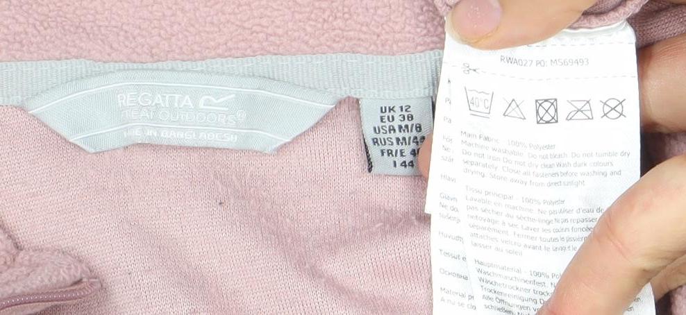 Regatta Womens Pink 1/2 Zip Fleece Pullover Size 14 Outdoor Sweatshirt