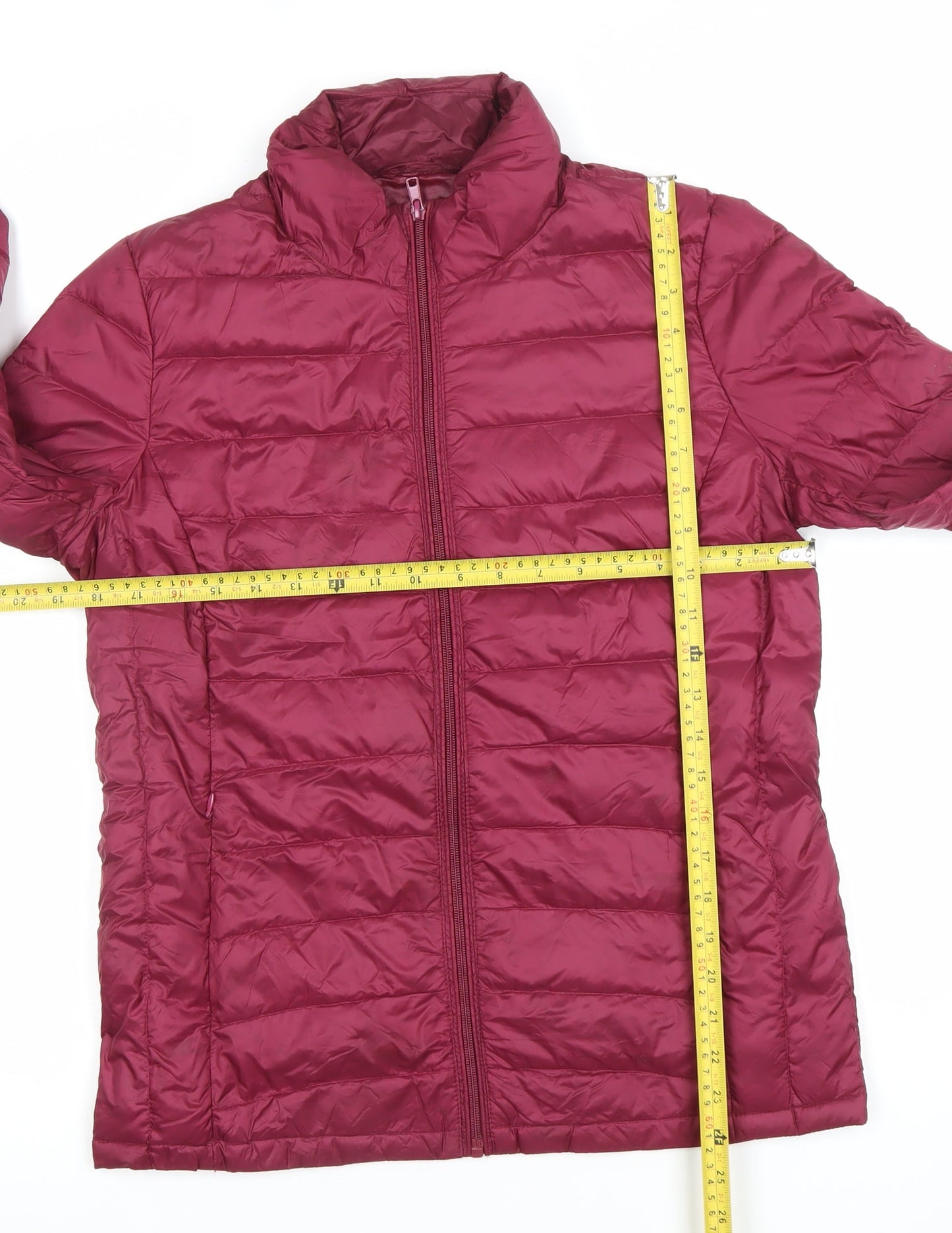 Coercion London Women's Red Puffer Jacket Size 12 Lightweight Down