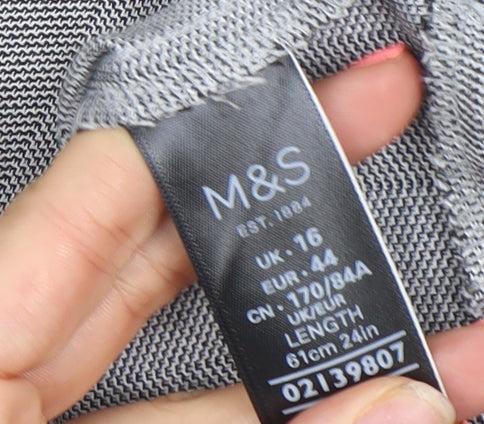 Marks and Spencer Women Grey Size 16 High Rise Ruffle Pencil Skirt