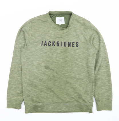 Mens UK Size M JACK & JONES Green Pullover Sweatshirt