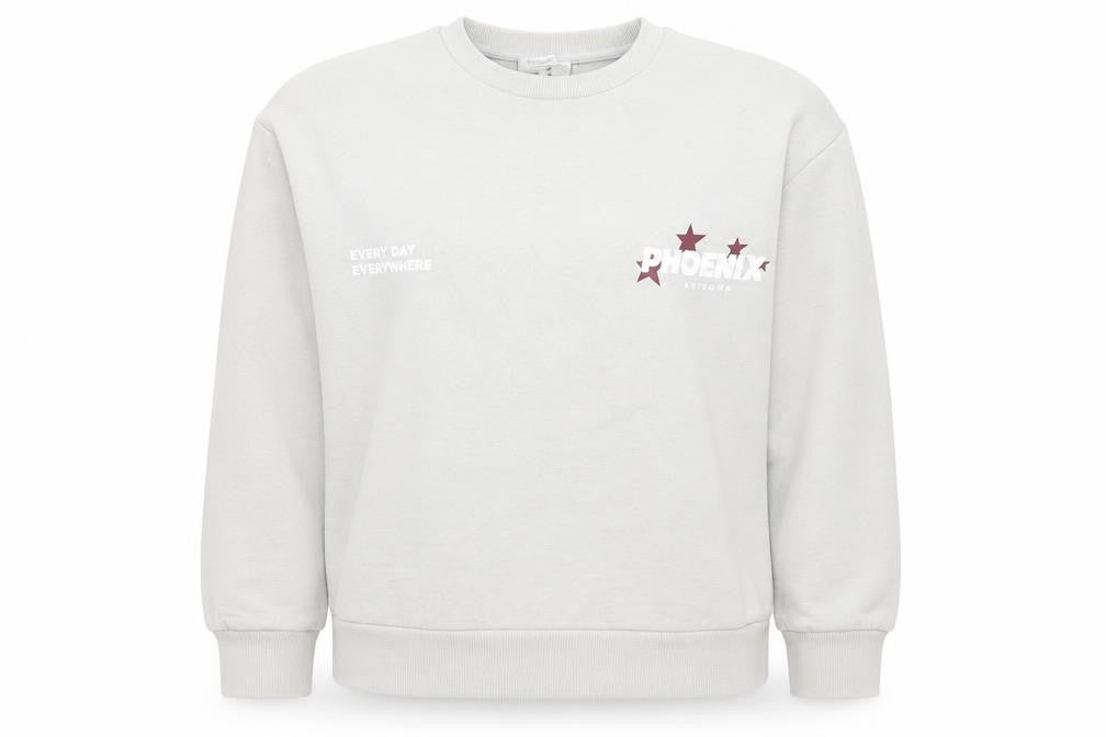Stradivarius Women's Grey Phoenix Print Pullover Sweatshirt Size S