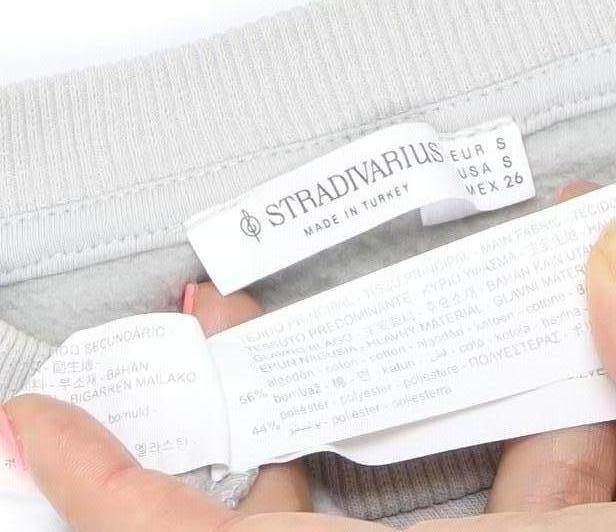 Stradivarius Women's Grey Phoenix Print Pullover Sweatshirt Size S