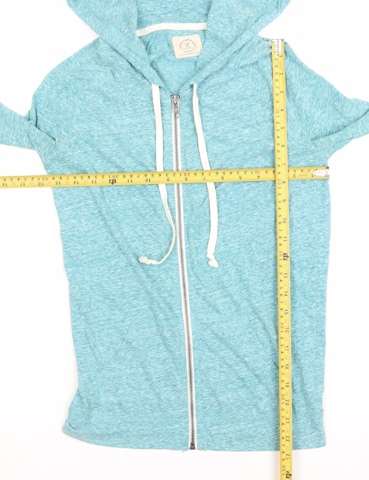 American Eagle Womens Blue Full Zip Hoodie Size Small Lightweight