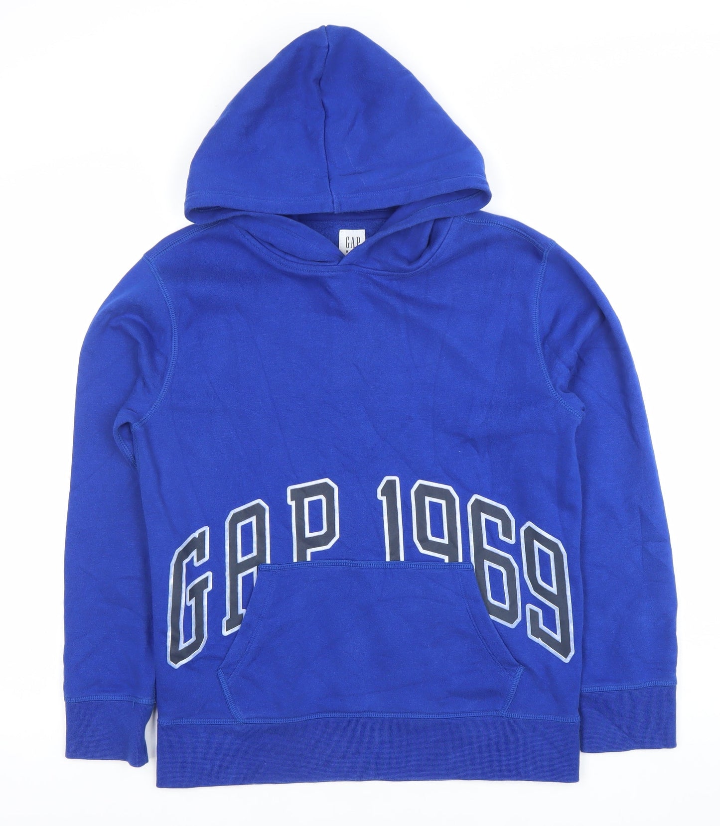 GAP Kids Boys Blue Pullover Hoodie Size XXL 160cm Cotton Graphic Print