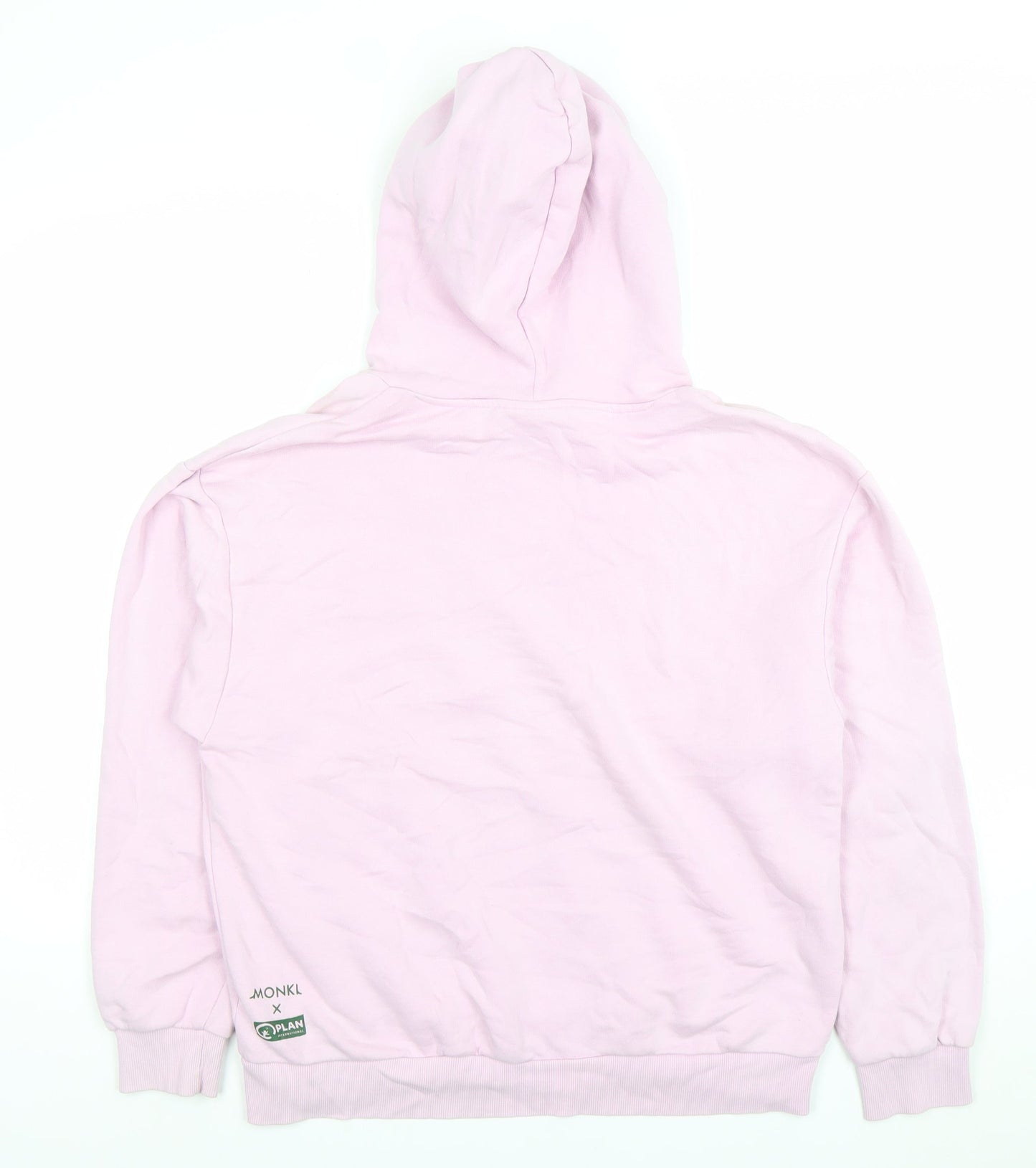 Monki Women's Pink Pullover Hoodie Small Cotton-Poly Equality Print