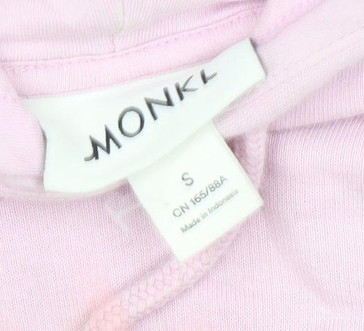 Monki Women's Pink Pullover Hoodie Small Cotton-Poly Equality Print