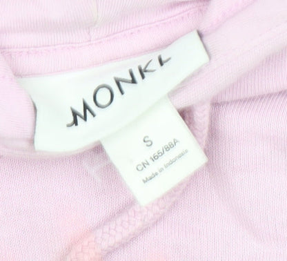 Monki Women's Pink Pullover Hoodie Small Cotton-Poly Equality Print