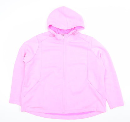 Dunnes Stores Women Bright Pink Full Zip Hoodie XL Polyester Blend
