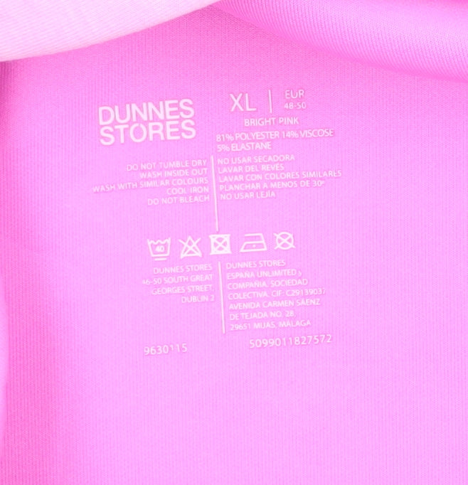 Dunnes Stores Women Bright Pink Full Zip Hoodie XL Polyester Blend