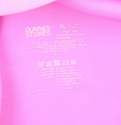Dunnes Stores Women Bright Pink Full Zip Hoodie XL Polyester Blend