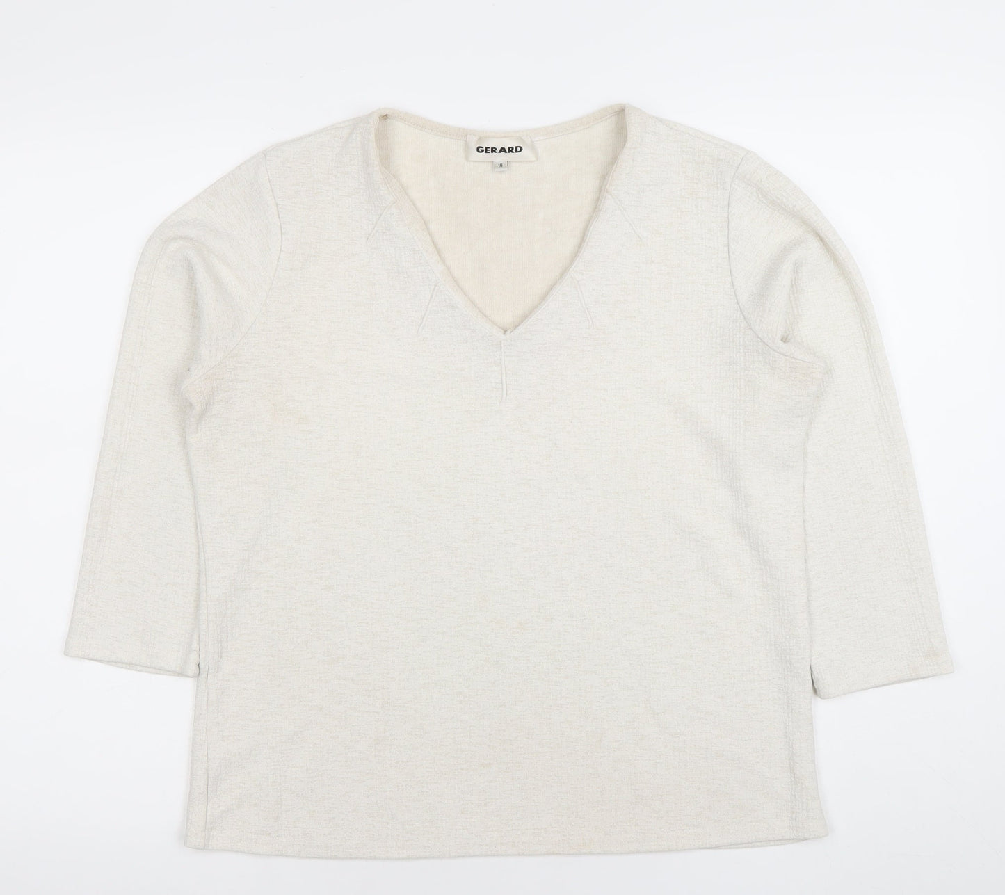 Gerard Women's Ivory V-Neck 3/4 Sleeve Stretch Top Size 16