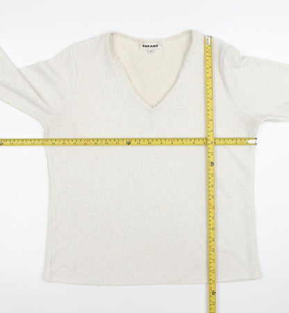 Gerard Women's Ivory V-Neck 3/4 Sleeve Stretch Top Size 16