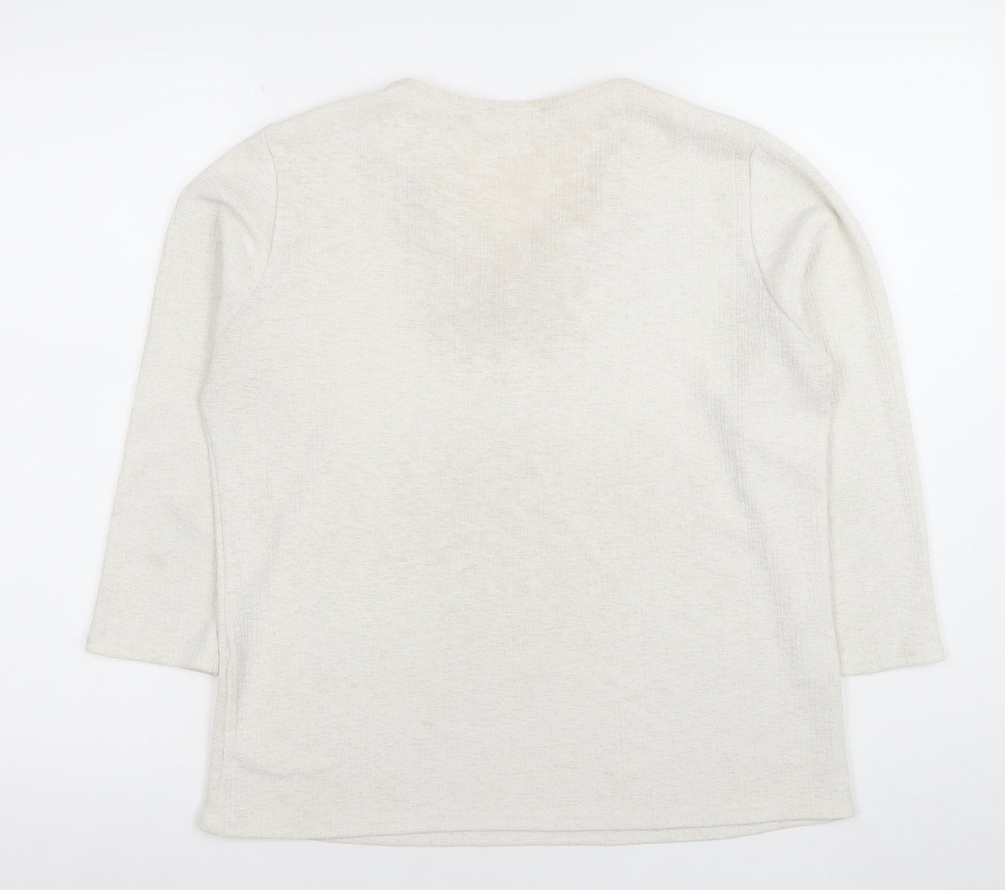 Gerard Women's Ivory V-Neck 3/4 Sleeve Stretch Top Size 16