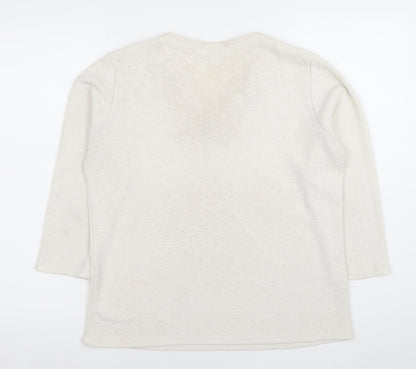 Gerard Women's Ivory V-Neck 3/4 Sleeve Stretch Top Size 16