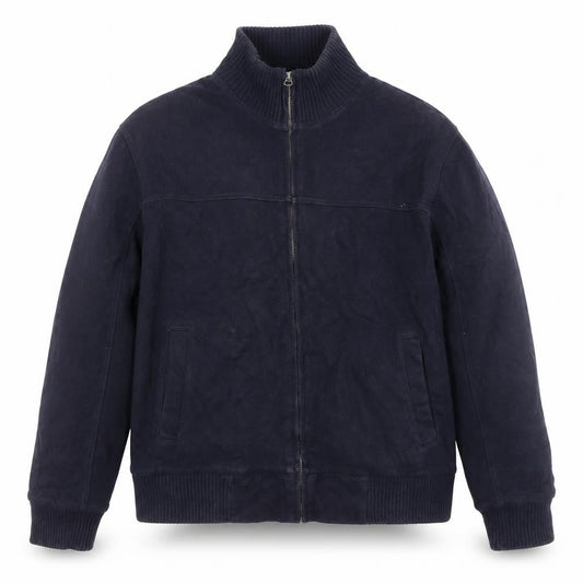 Marks and Spencer Blue Harbour Men's Blue Medium Cotton Bomber Jacket
