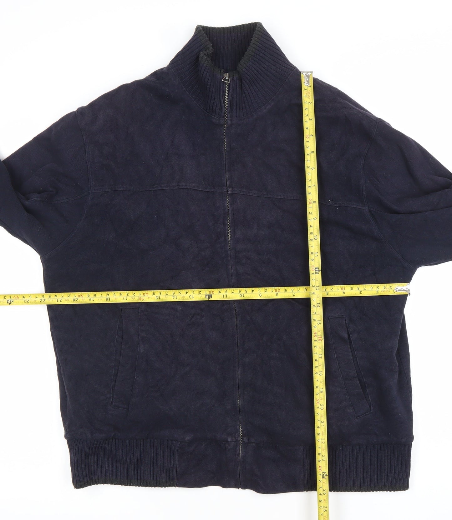 Marks and Spencer Blue Harbour Men's Blue Medium Cotton Bomber Jacket
