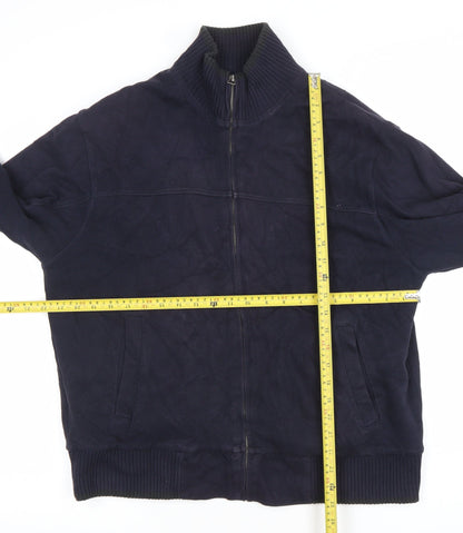 Marks and Spencer Blue Harbour Men's Blue Medium Cotton Bomber Jacket