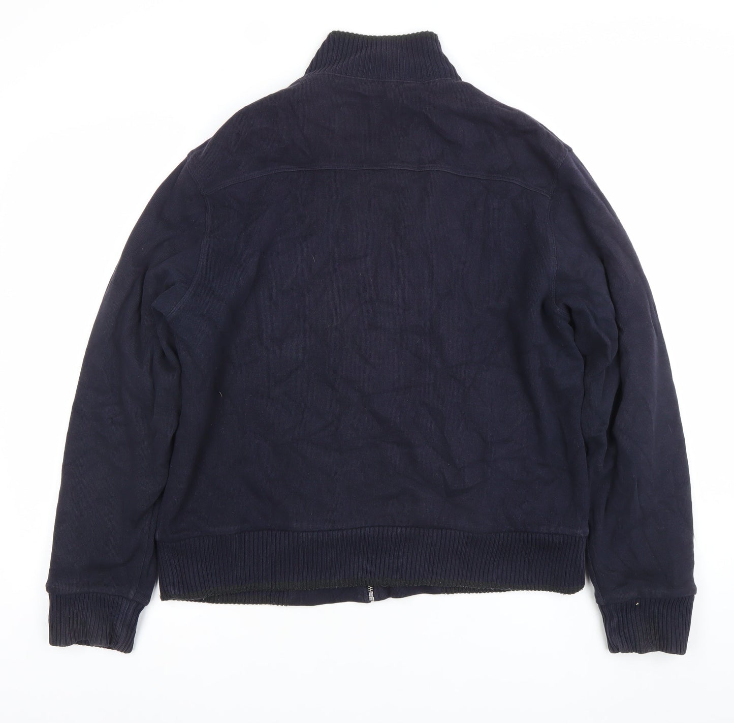 Marks and Spencer Blue Harbour Men's Blue Medium Cotton Bomber Jacket
