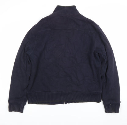 Marks and Spencer Blue Harbour Men's Blue Medium Cotton Bomber Jacket