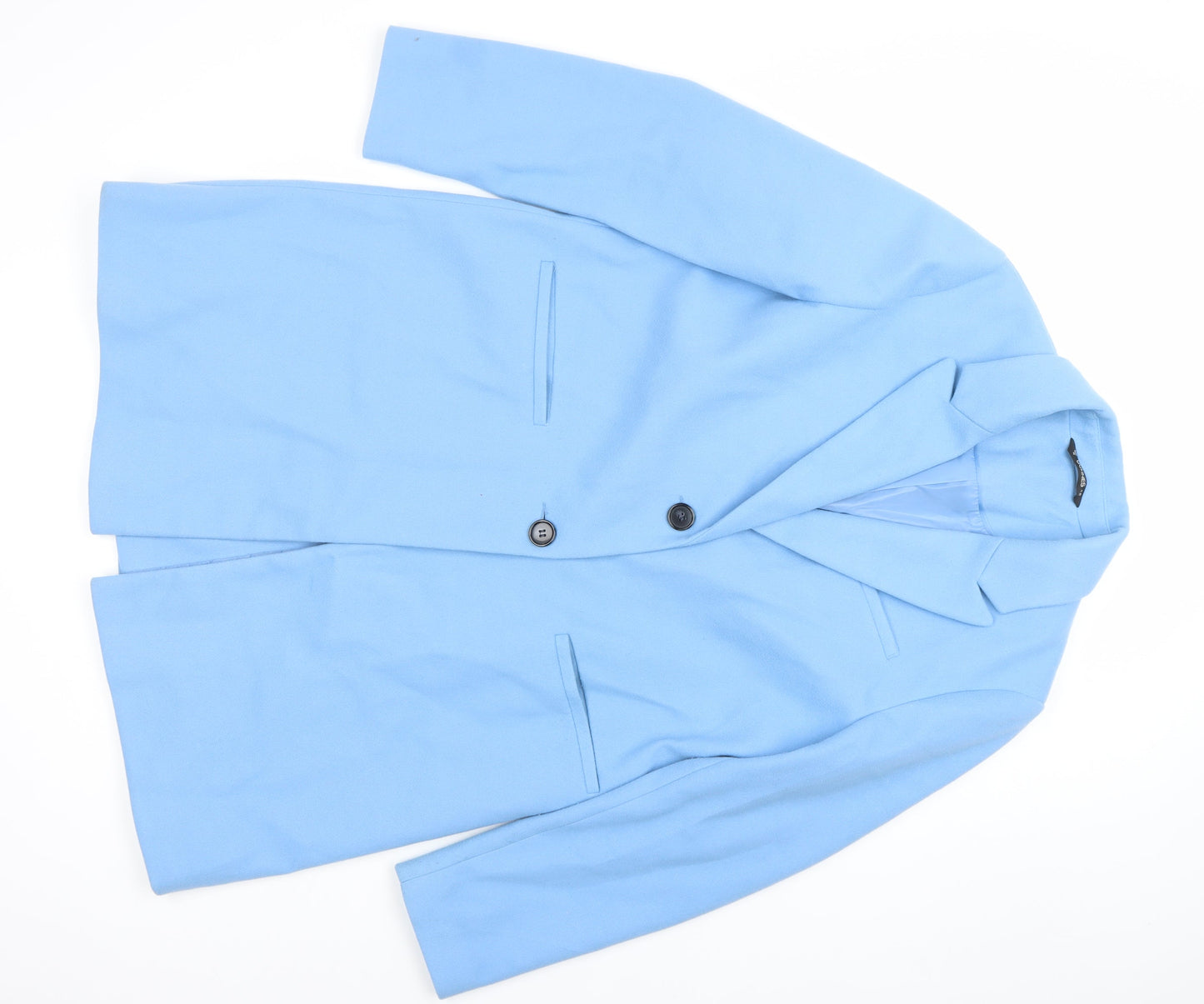 St. Bernard Women's Blue Polyester Mid-Length Overcoat Size 14