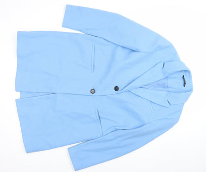 St. Bernard Women's Blue Polyester Mid-Length Overcoat Size 14