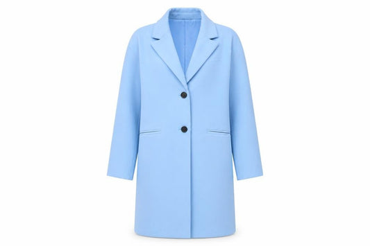 St. Bernard Women's Blue Polyester Mid-Length Overcoat Size 14