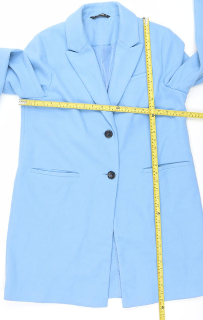 St. Bernard Women's Blue Polyester Mid-Length Overcoat Size 14