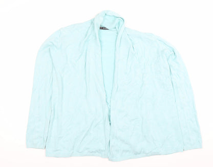 Dunnes Women Blue Lightweight Long Sleeve Open Cardigan Size 12