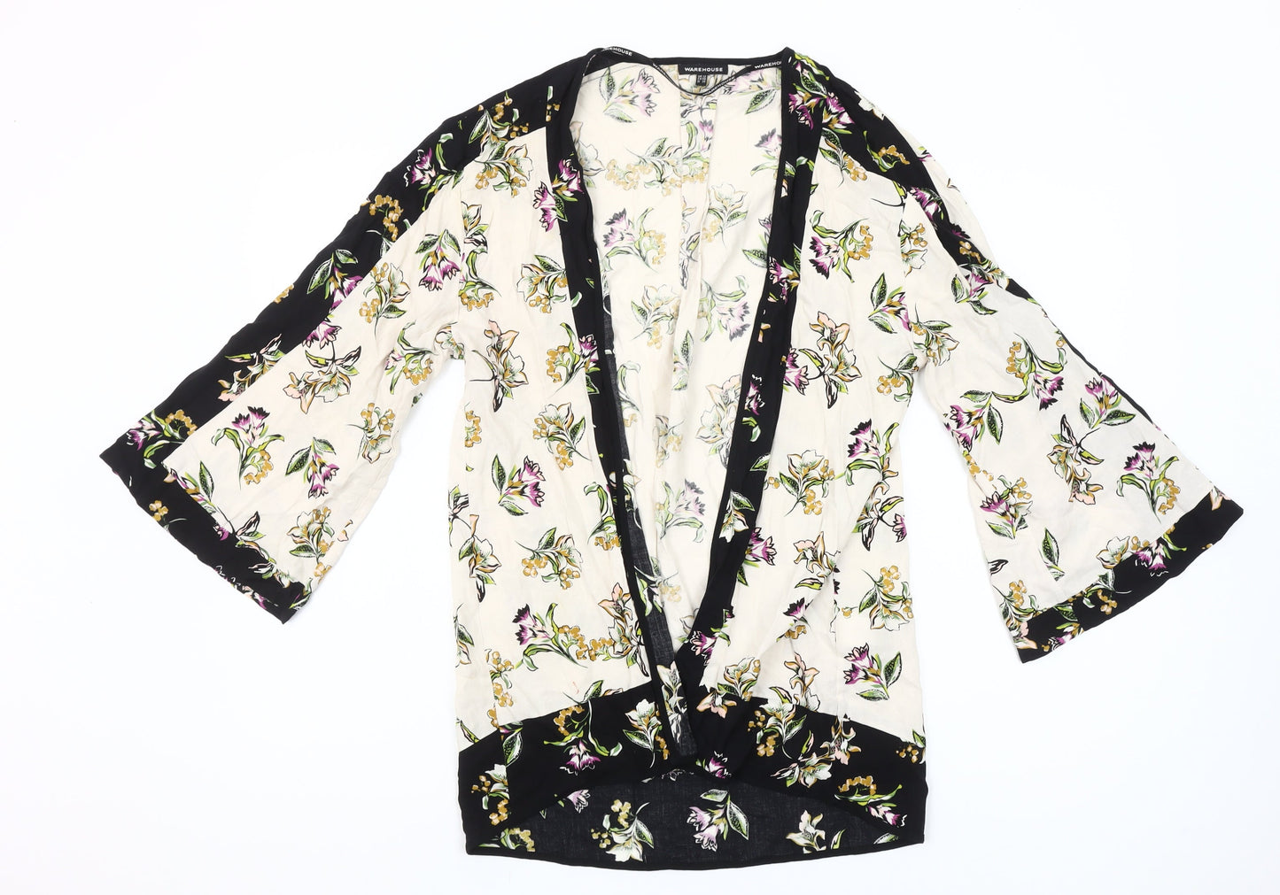 Warehouse Women’s Multicoloured Floral Kimono Blouse UK 12