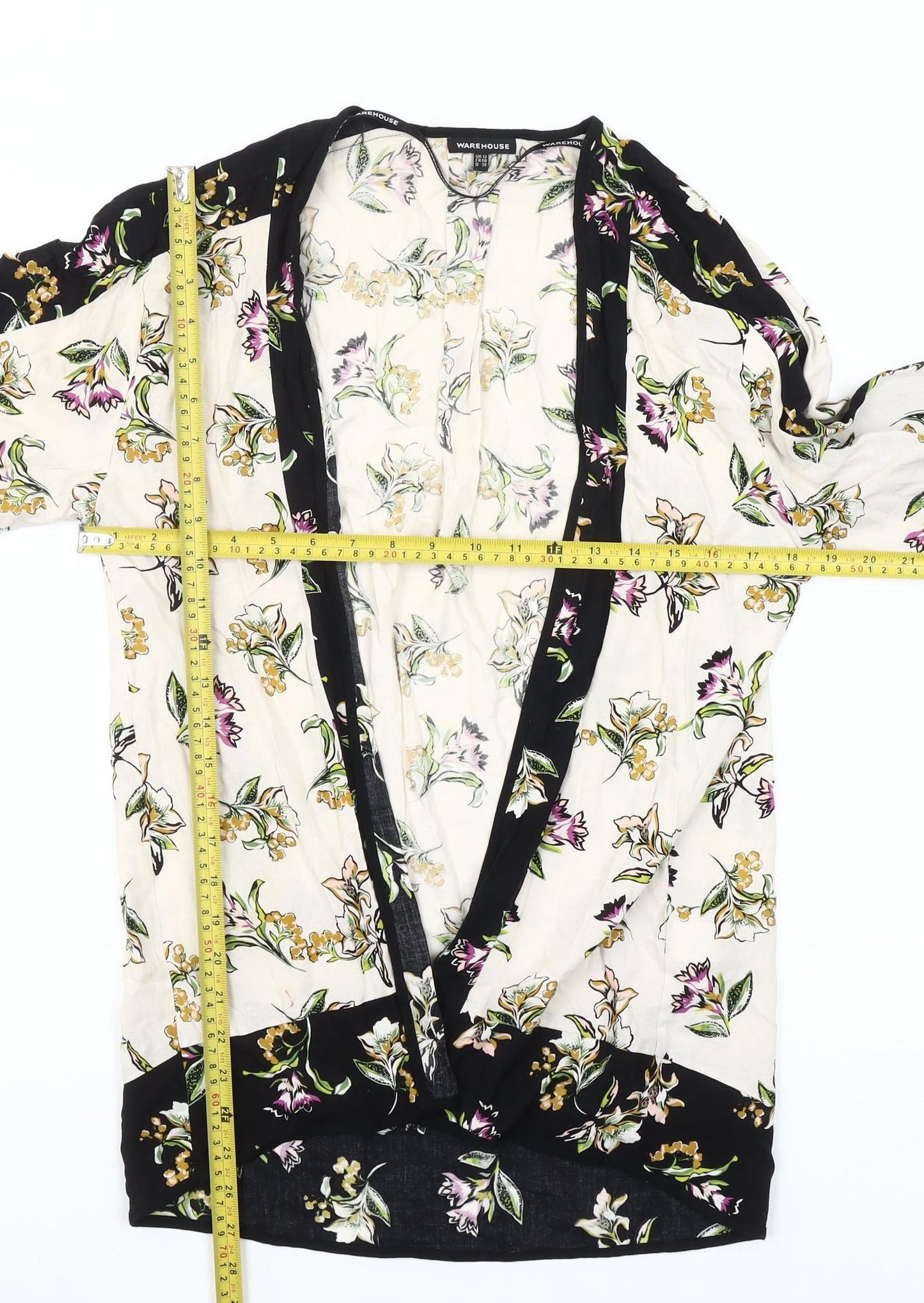 Warehouse Women’s Multicoloured Floral Kimono Blouse UK 12