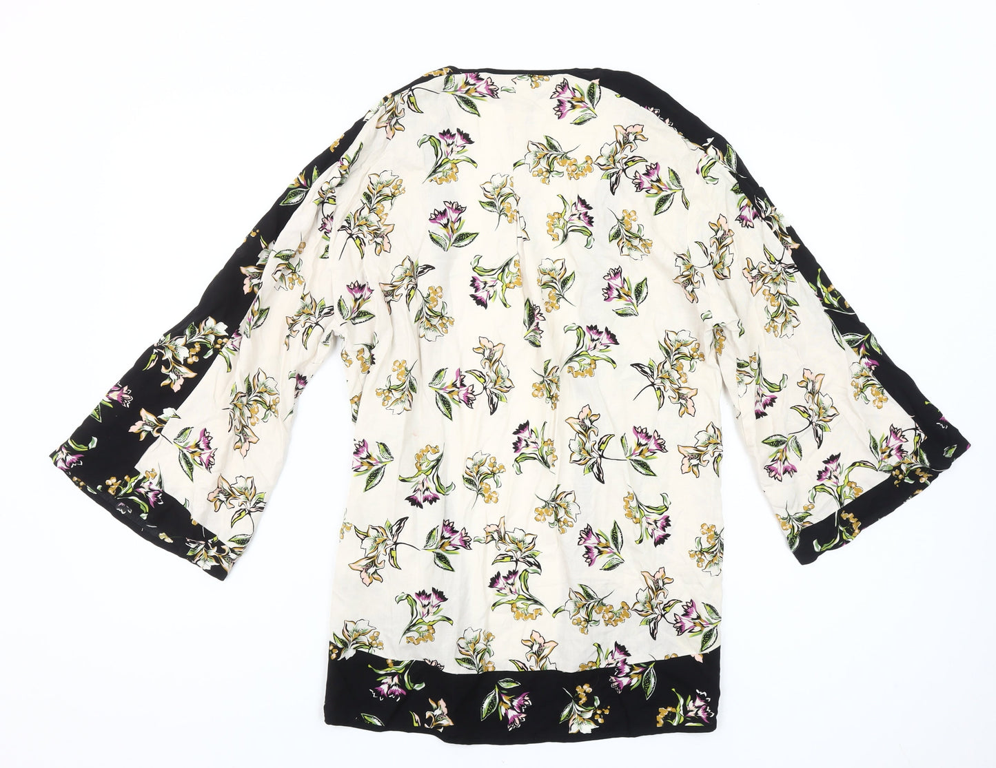 Warehouse Women’s Multicoloured Floral Kimono Blouse UK 12