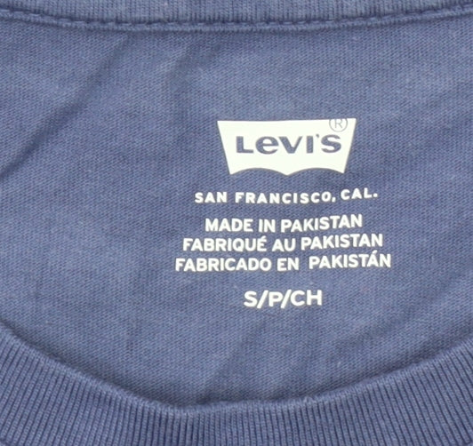 Levi's Women's Blue Cotton Crew Neck Short Sleeve T-Shirt Size S