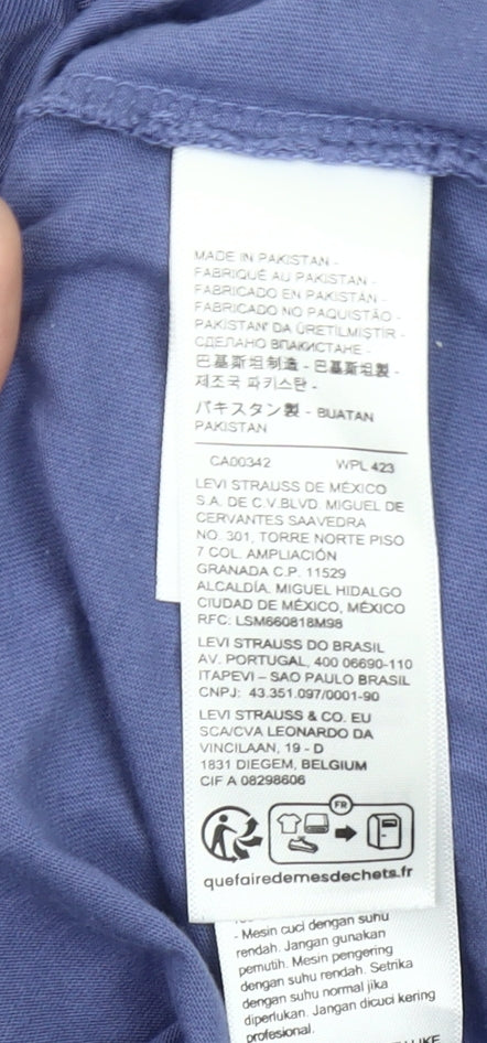 Levi's Women's Blue Cotton Crew Neck Short Sleeve T-Shirt Size S