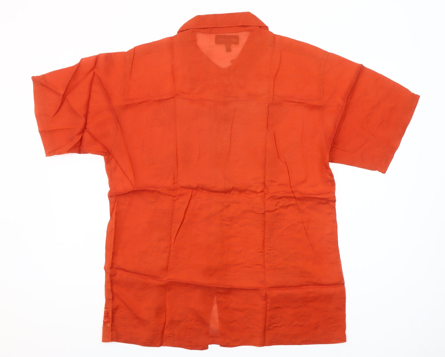 Hot House Women’s Orange Embroidered Cotton Button-Up Shirt Size 12