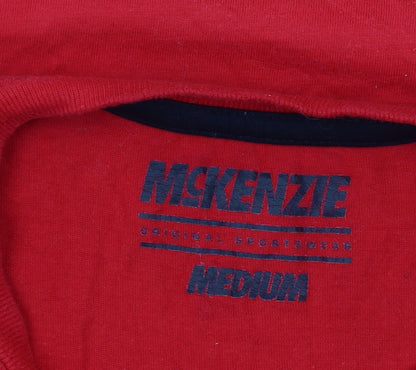 McKenzie Men's Red Graphic Sports T-Shirt Medium 100% Cotton