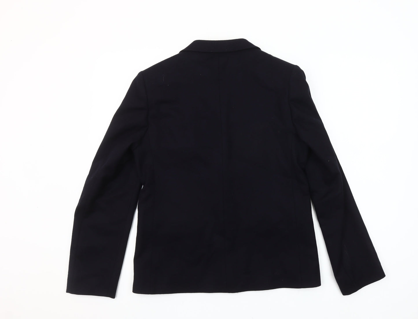 Brian Tucker Womens Black Wool Blend Suit Jacket UK 10 Classic Two Button Blazer