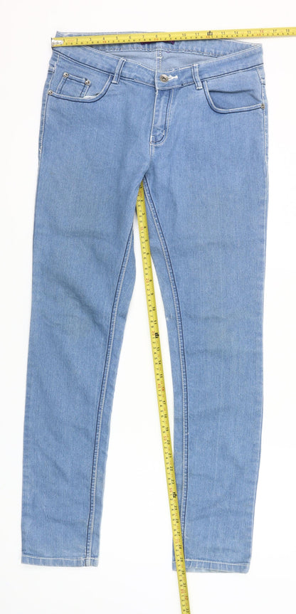 Blue Mid Waist Slim Fit Women’s Jeans Cotton Blend Size 30