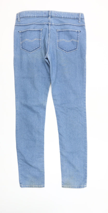 Blue Mid Waist Slim Fit Women’s Jeans Cotton Blend Size 30