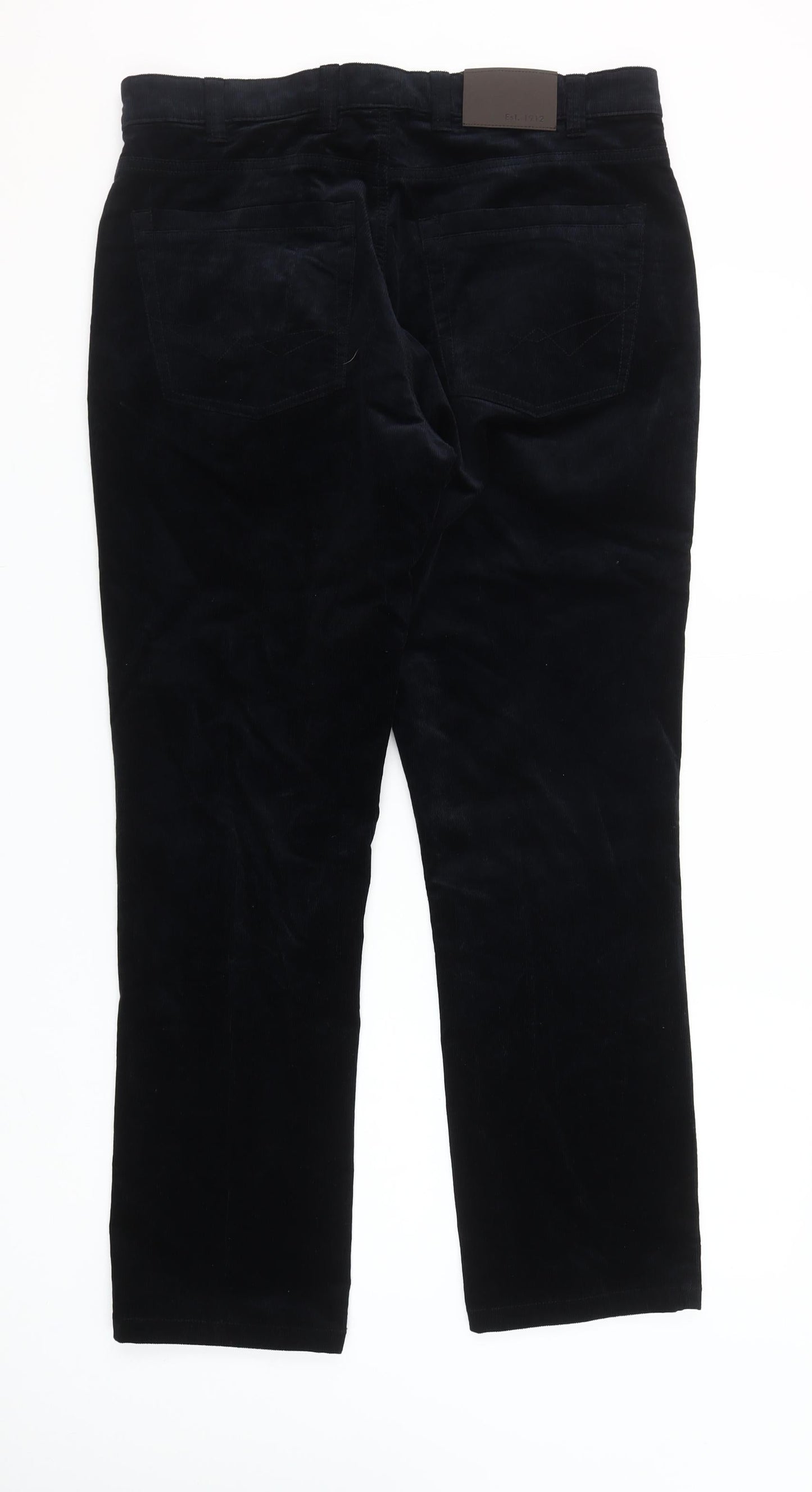 Brook Taverner Men's Black 24W Cotton Blend Corduroy Trousers