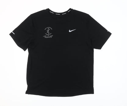 Nike Womens Black Dri-FIT Running T-Shirt M Moisture Wicking Top