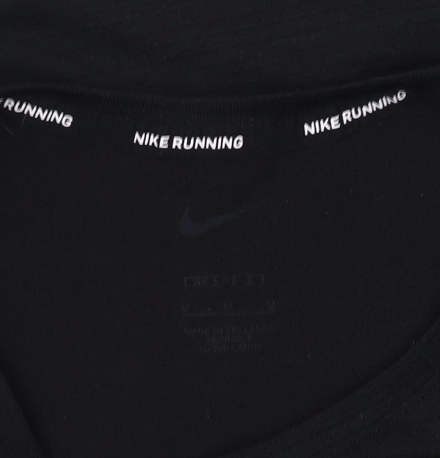 Nike Womens Black Dri-FIT Running T-Shirt M Moisture Wicking Top