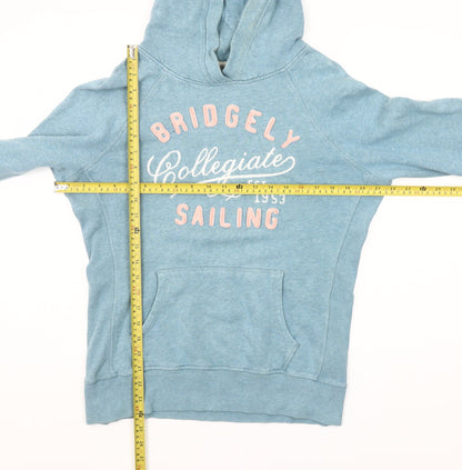 H&M L.O.G.G Women Blue Collegiate Sailing Pullover Hoodie Size M