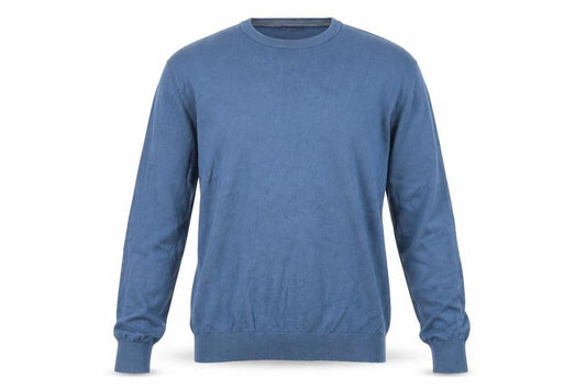 French Connection Men’s Blue Cotton Blend Crew Neck Jumper M