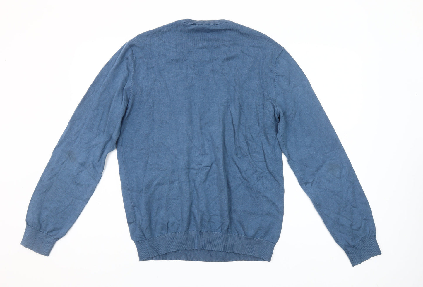French Connection Men’s Blue Cotton Blend Crew Neck Jumper M