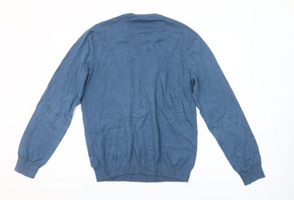 French Connection Men’s Blue Cotton Blend Crew Neck Jumper M